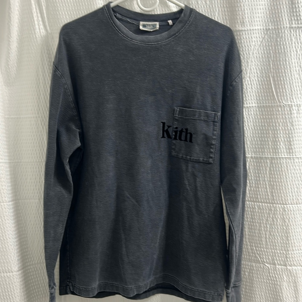Kith Quinn long sleeve tee pocket gray size small